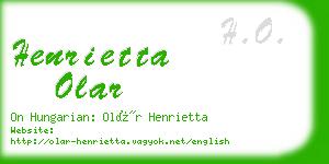 henrietta olar business card